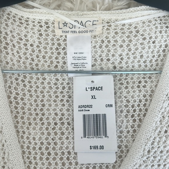 NWT L*Space Adrift Crochet Dress in White Size XL/TG - Picture 5 of 5